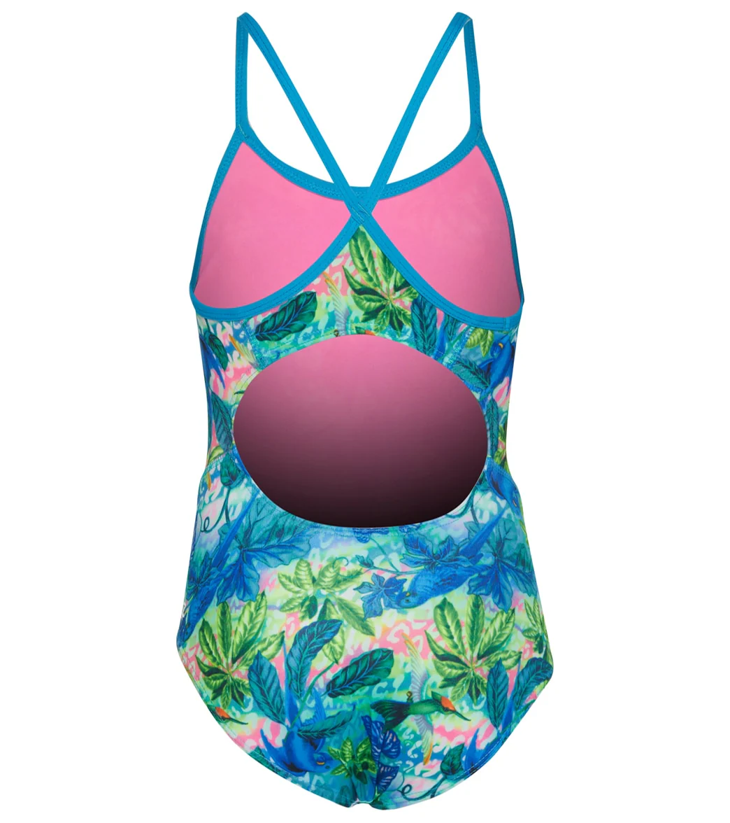 FINZ Girls' Print Tri Back One Piece Swimsuit (Little Kid, Big Kid) - Image 2