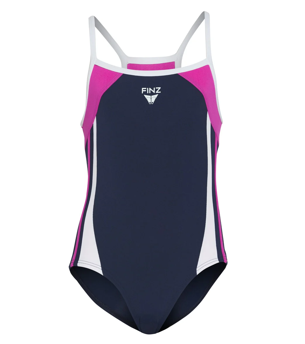 FINZ Girls' Sportback One Piece Swimsuit (Little Kid, Big Kid) - Image 9