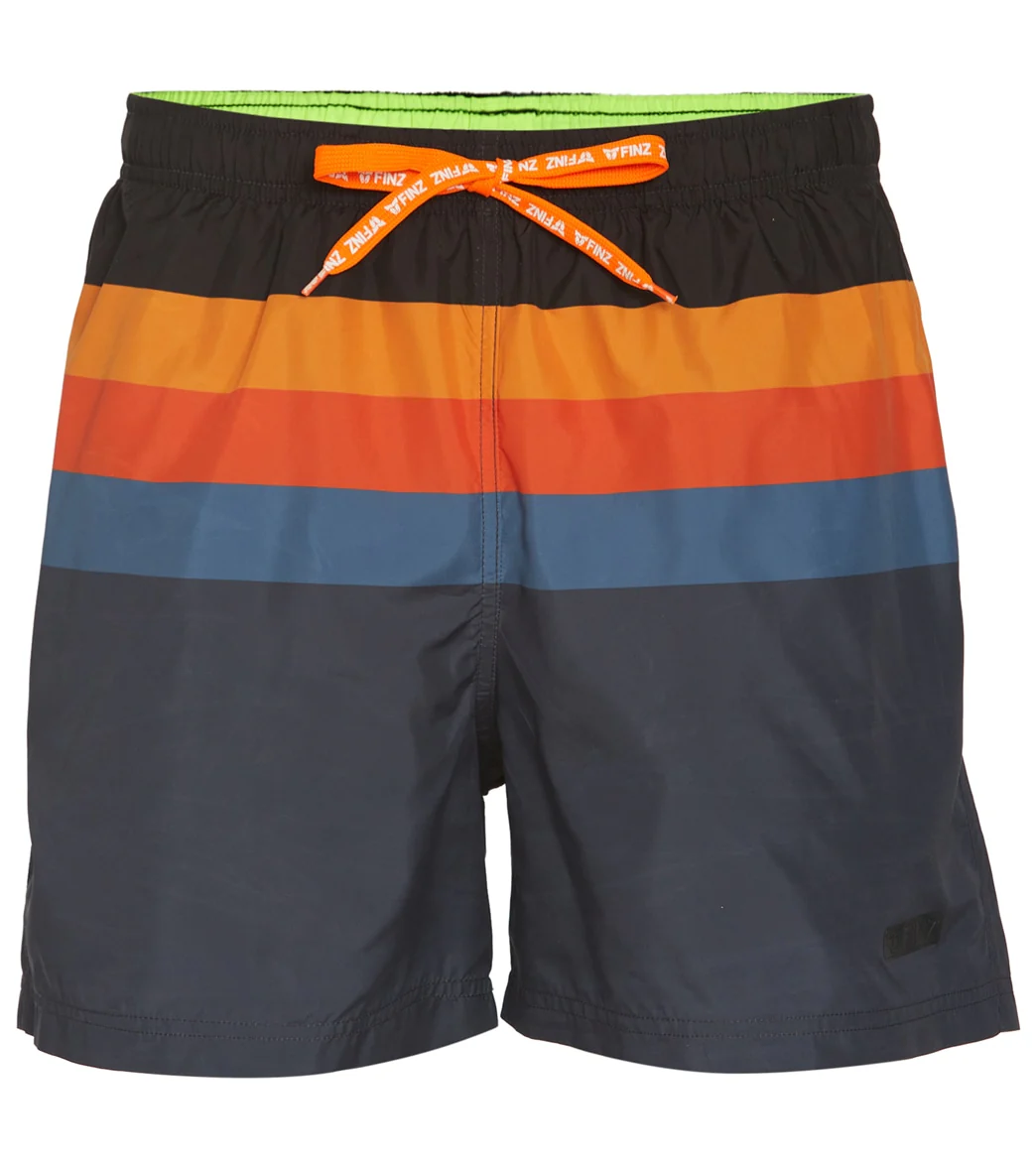 FINZ Men's Block Stripe Swim Trunks - Image 7