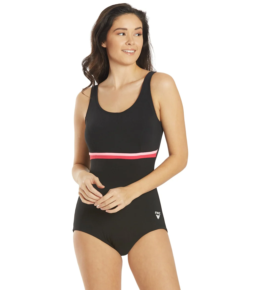FINZ Women's Conservative Splice One Piece Swimsuit - Image 2