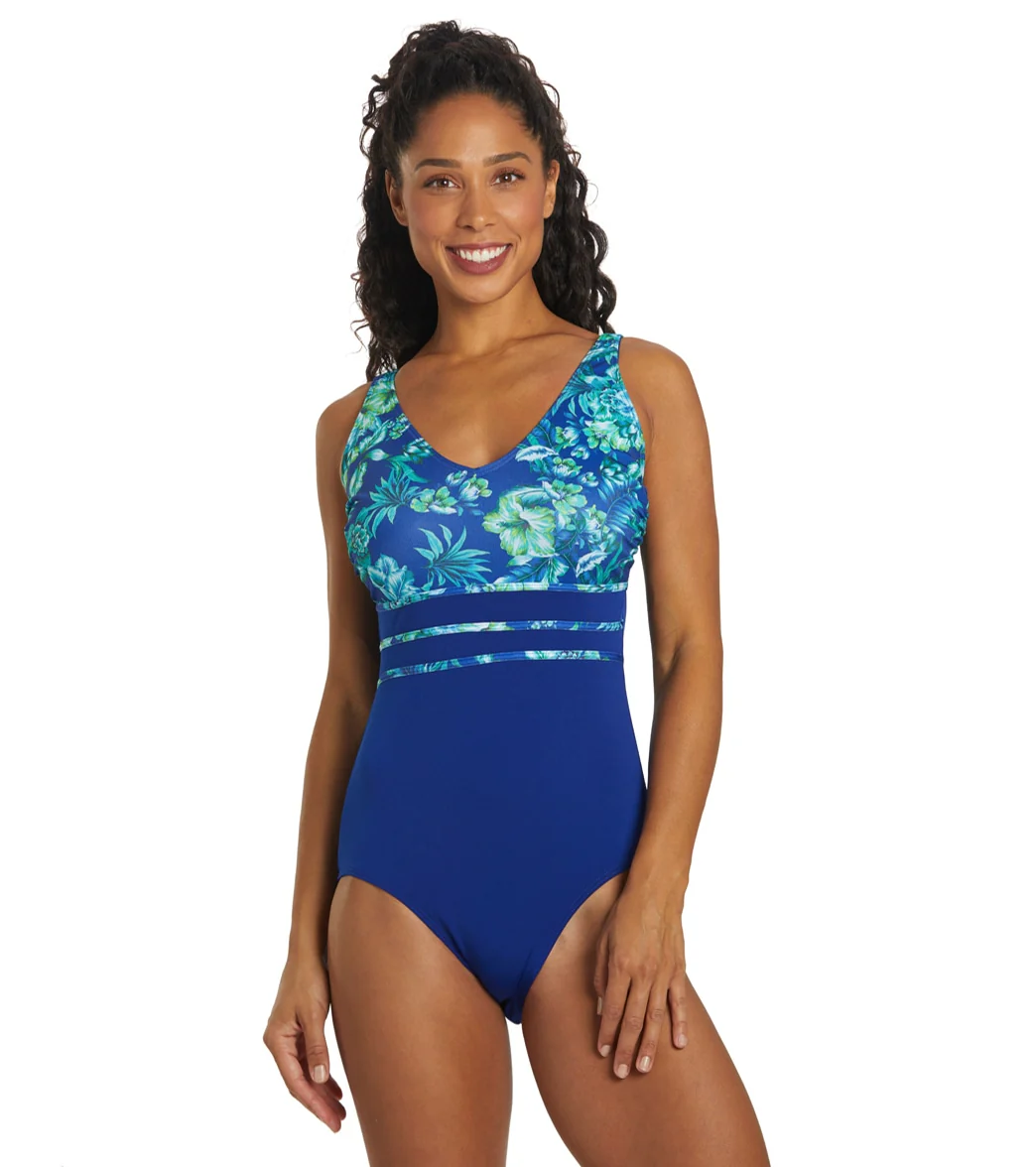 FINZ Women's V-Front One Piece Swimsuit (E/F Cup)