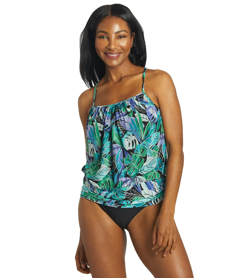 Fit4U Women's Palms Mesh Blouson Tankini Top - Image 8