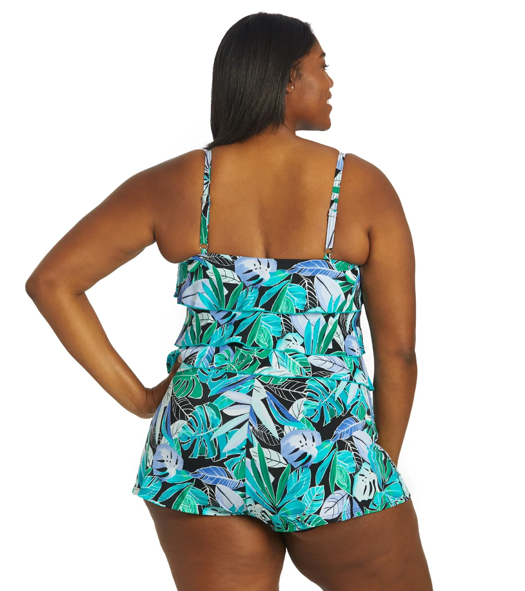 Fit4U Women's Palms Three Tiered Swim Romper - Image 3