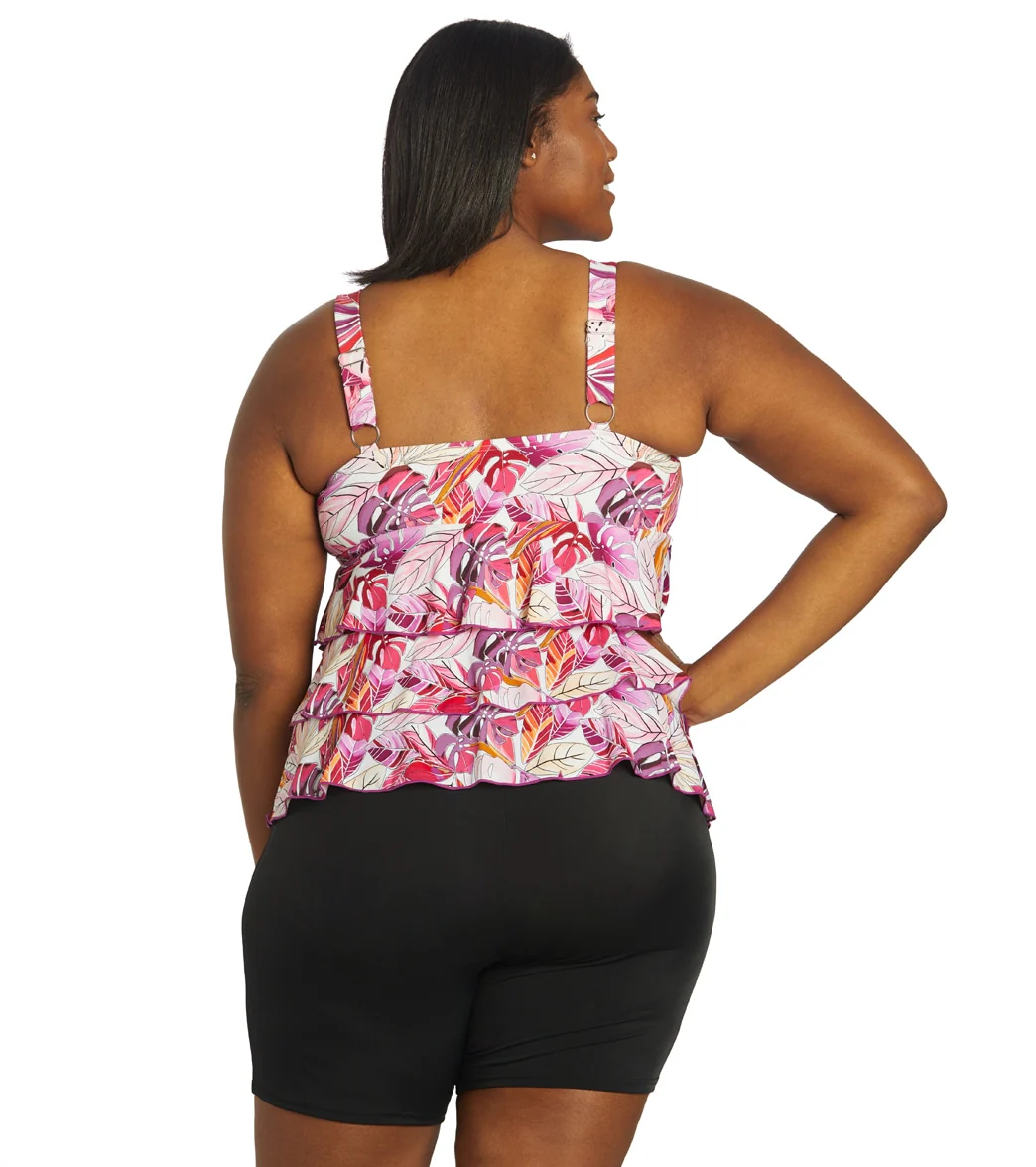 Fit4U Women's Plus Size Kapalua Three Tiered Bandeau Mastectomy Tankini Top - Image 3