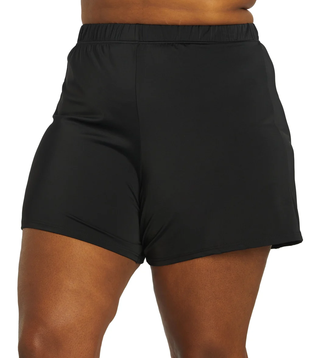 Fit4U Women's Plus Size Solid Swim Short - Image 12