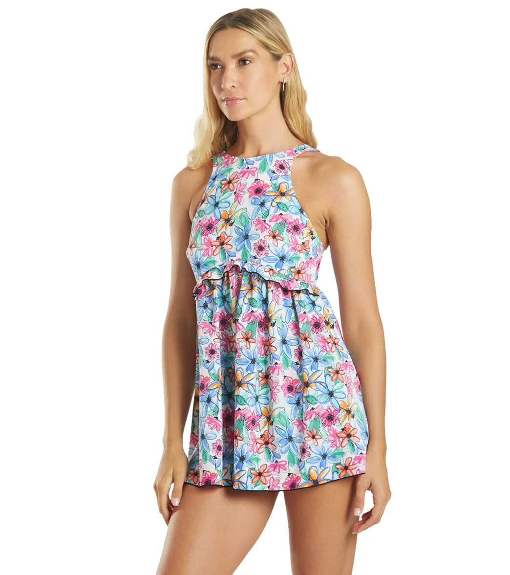 Fit4U Women's Sunny Daze High Neck Baby Doll Swim Dress - Image 5