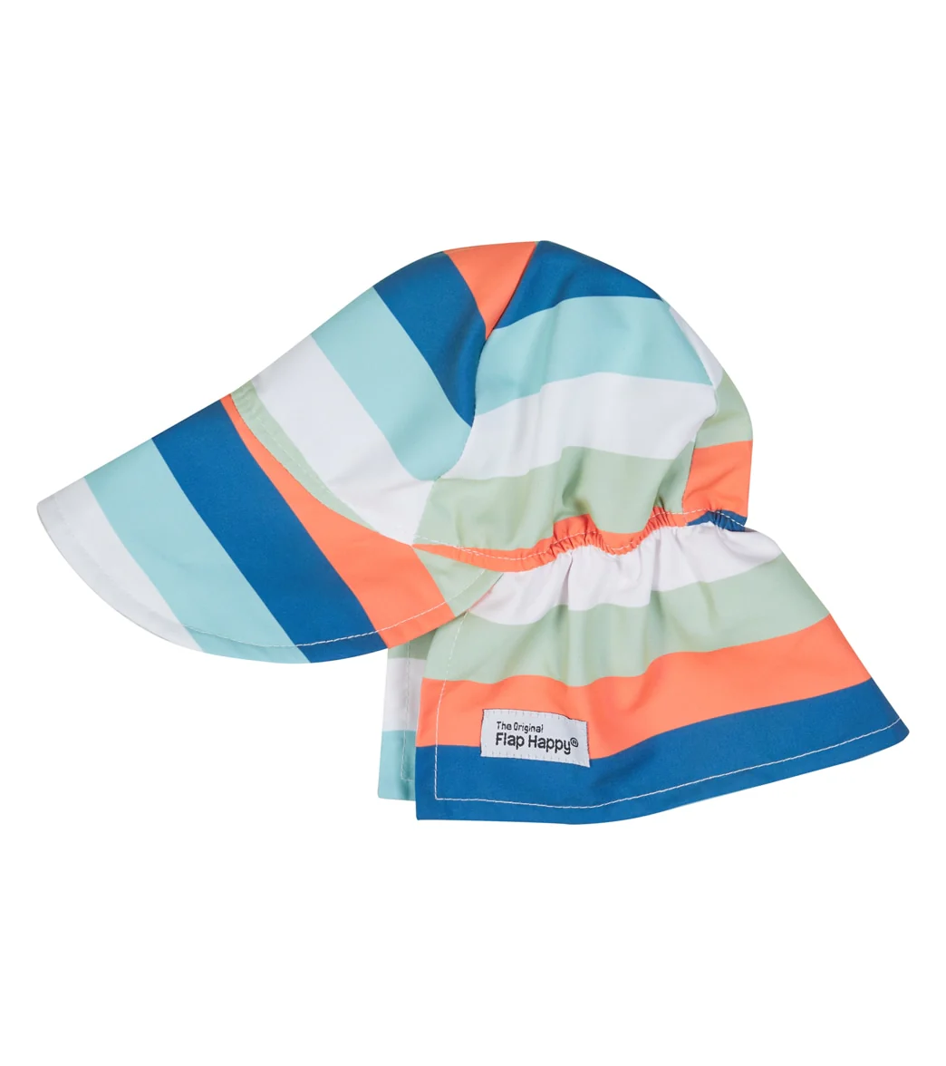 Flap Happy Boys' Venice Stripe UPF 50+ Original Flap Hat - Image 4