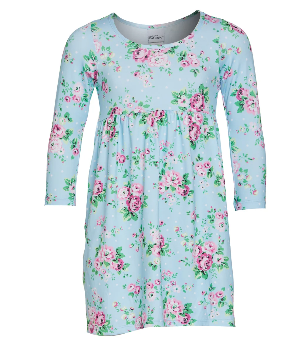 Flap Happy Girls' Blue Country Floral UPF 50+ Dress (Baby, Toddler, Little Kid) - Image 5