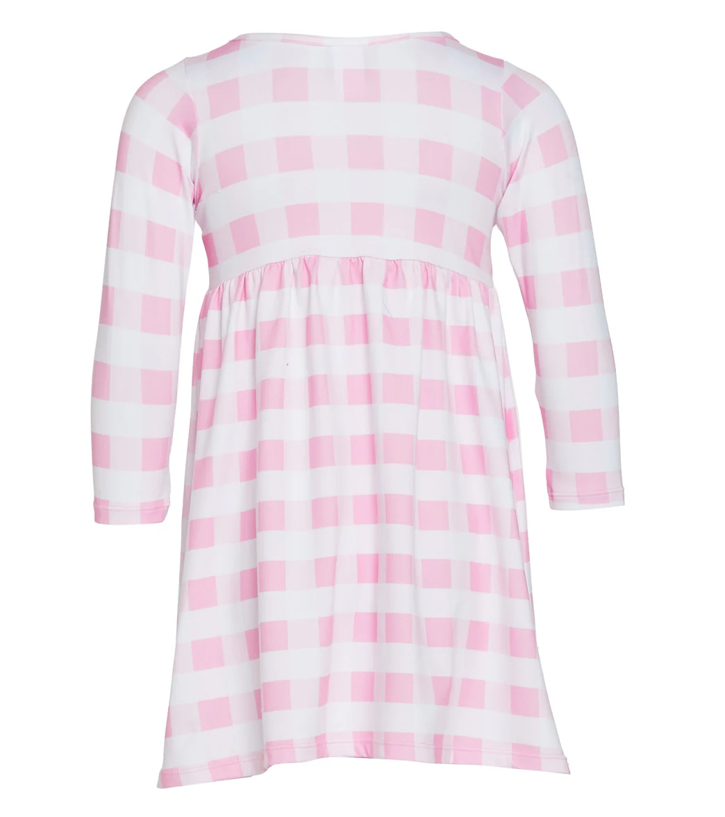 Flap Happy Girls' Buffalo Check Pink Lumi UPF 50+ Dress (Baby, Toddler, Little Kid) - Image 2
