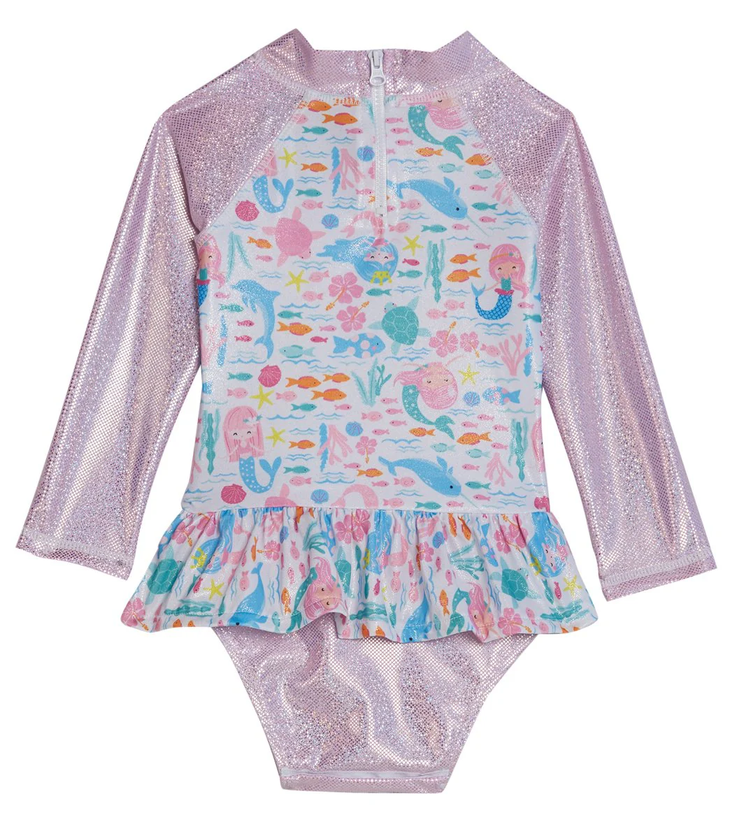 Flap Happy Girls' Fantasea Mermaids Alissa UPF 50+ Long Sleeve One Piece Swimsuit (Baby) - Image 2