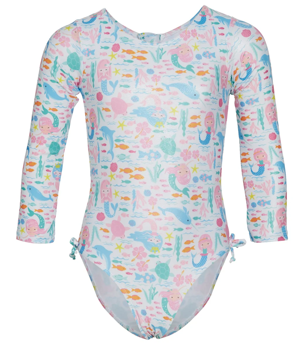 Flap Happy Girls' Fantasea Mermaids Charlie UPF 50+ Long Sleeve One Piece Swimsuit (Toddler, Little Kid) - Image 4