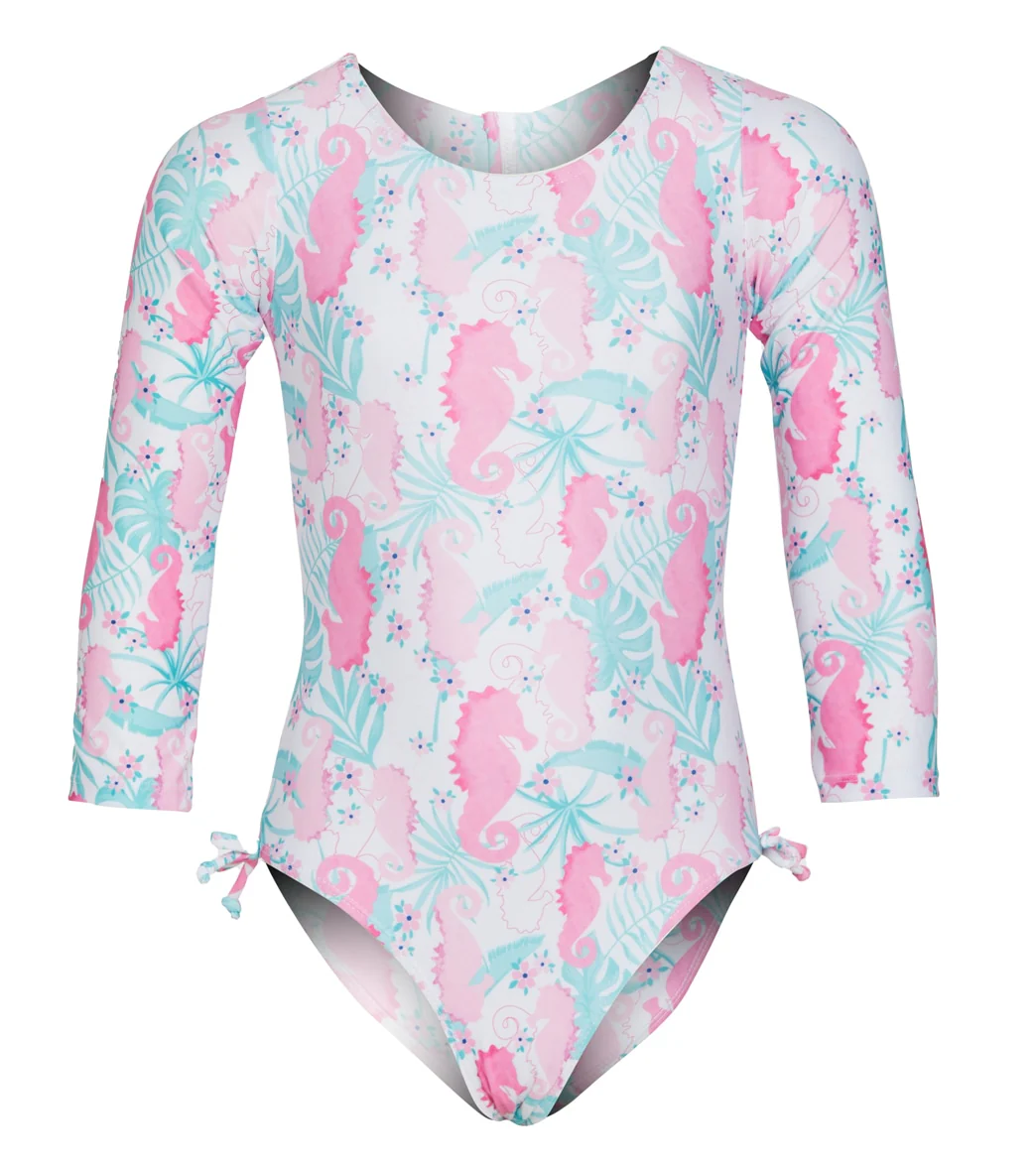 Flap Happy Girls' Magic Seahorse Charlie UPF 50+ Charlie Long Sleeve One Piece Swimsuit (Toddler, Little Kid)
