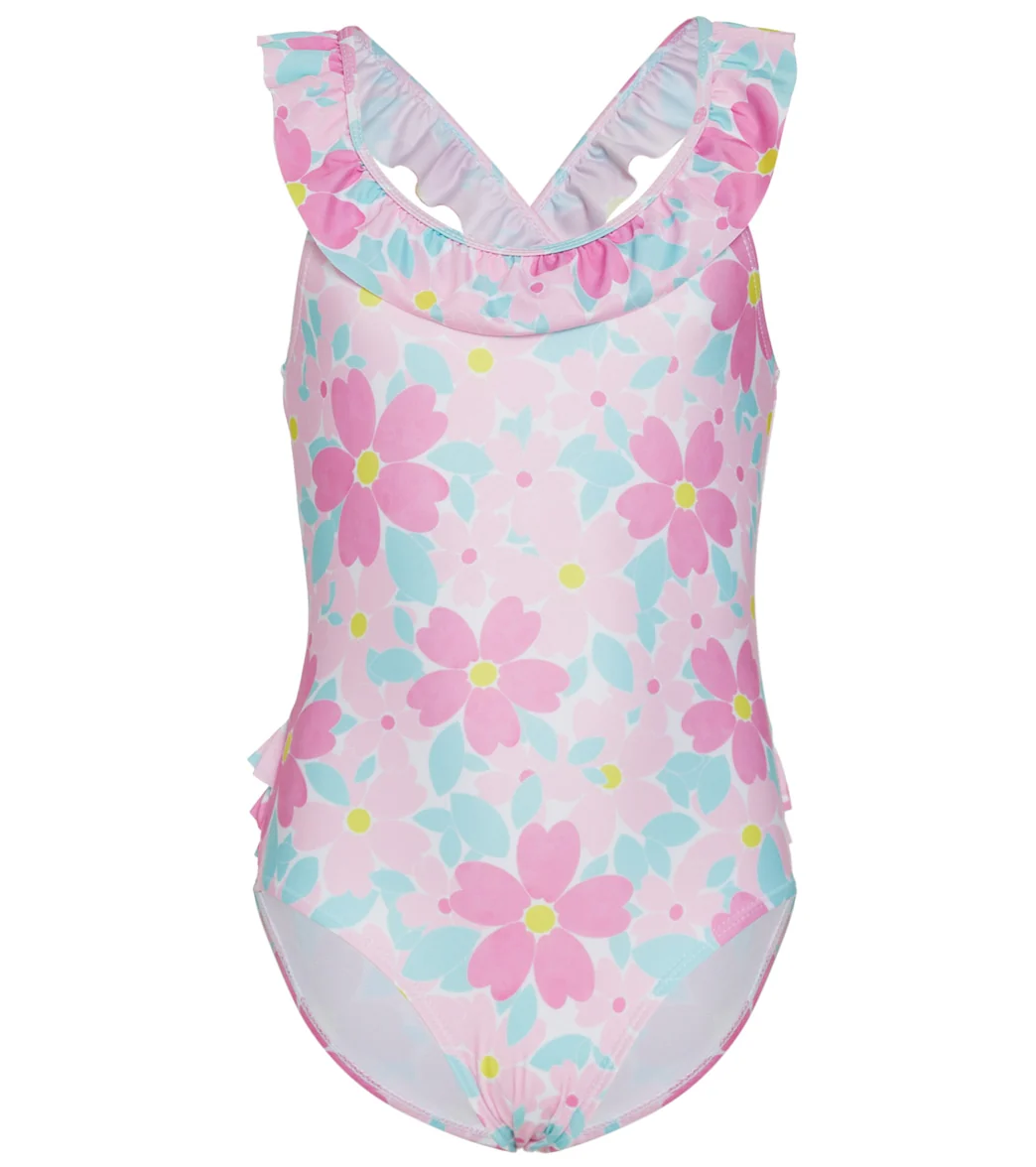 Flap Happy Girls' Painted Flowers Mindy UPF 50+ One Piece Swimsuit (Baby, Toddler, Little Kid) - Image 5