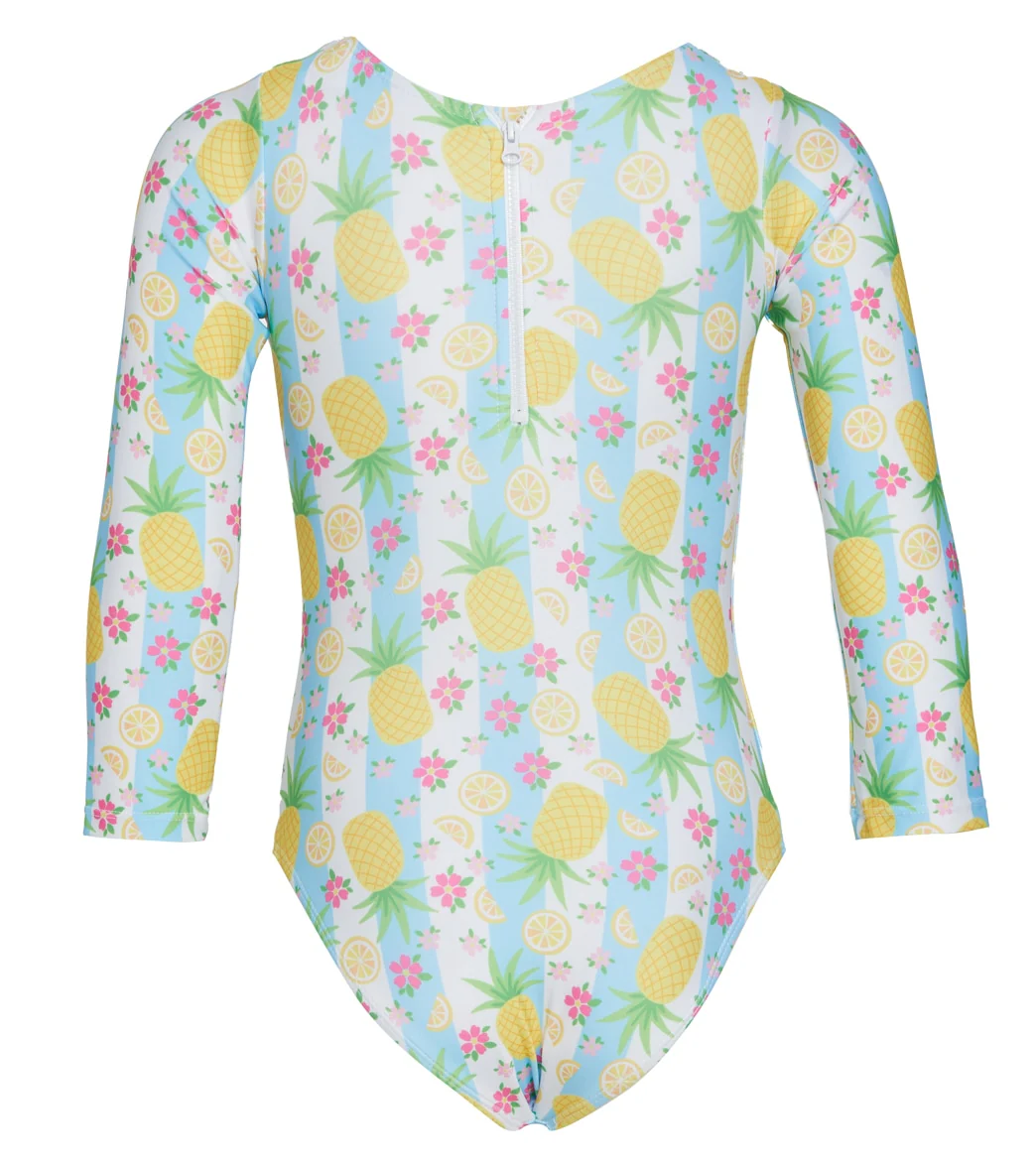 Flap Happy Girls' Pineapple Passion Charlie UPF 50+ Long Sleeve One Piece Swimsuit (Toddler, Little Kid) - Image 2