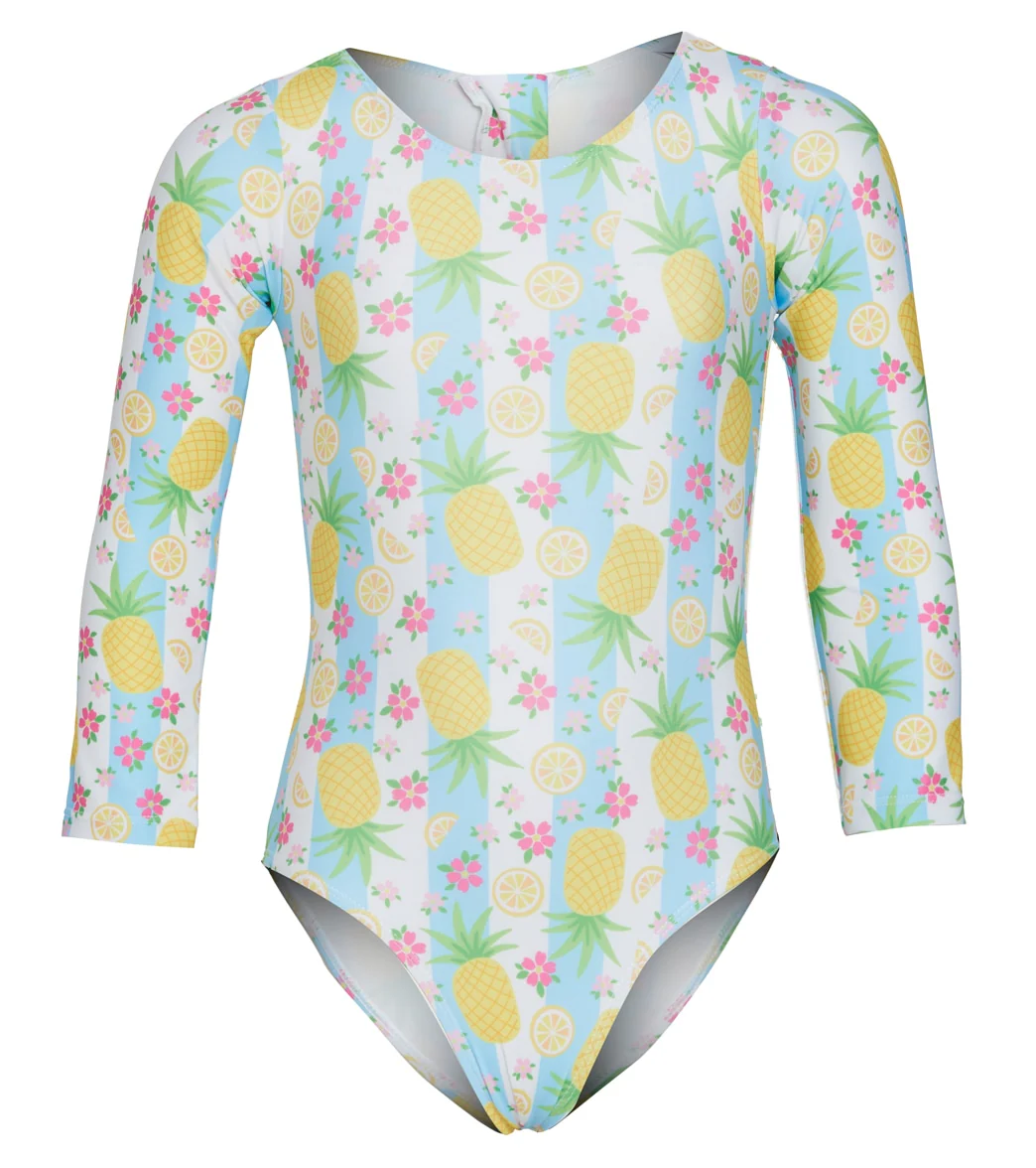 Flap Happy Girls' Pineapple Passion Charlie UPF 50+ Long Sleeve One Piece Swimsuit (Toddler, Little Kid) - Image 5