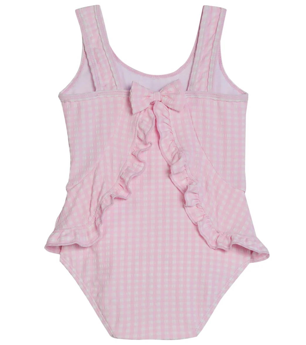 Flap Happy Girls' Pink Gingham Stella Ruffle UPF 50+ One Piece Swimsuit (Baby) - Image 2