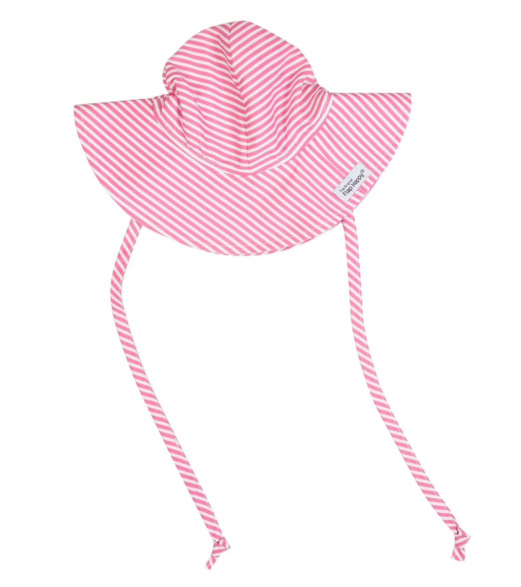 Flap Happy Girls' Preppy Pink Stripe UPF 50+ Floppy Hat - Image 5