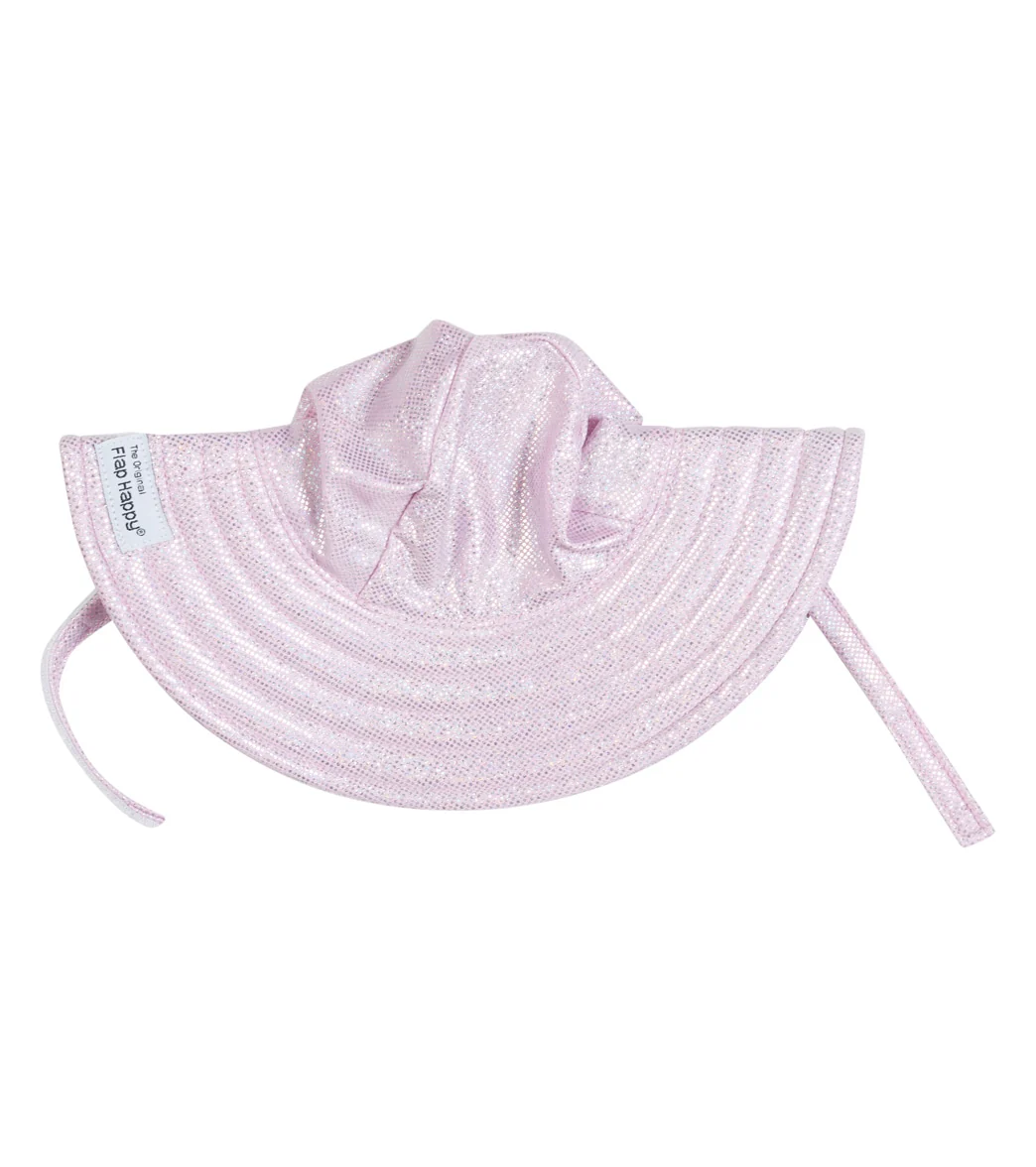 Flap Happy Girls' Sparkling Sunset Pink Summer Splash UPF 50+ Swim Hat - Image 4