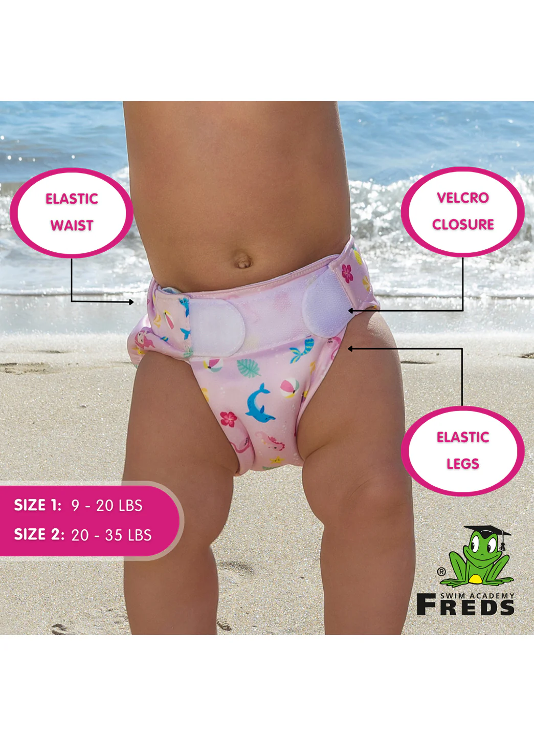 FREDS SWIM ACADEMY Girls' Reusable Swim Diaper - Image 4