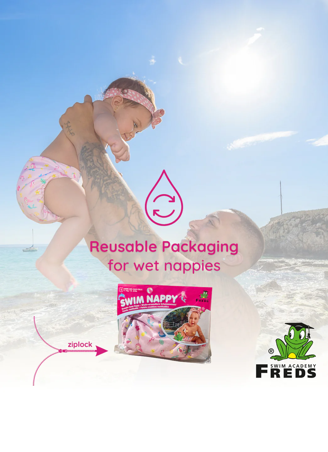 FREDS SWIM ACADEMY Girls' Reusable Swim Diaper - Image 8