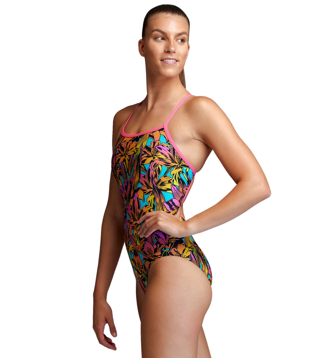 Funkita Women's Large Lillies Single Strap One Piece Swimsuit - Image 4