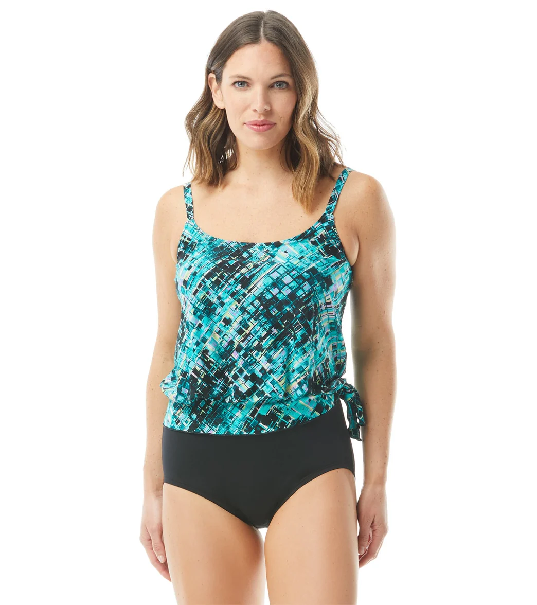 Gabar Women's Chlorine Resistant Satellite Stripe Blouson Tankini Set - Image 5