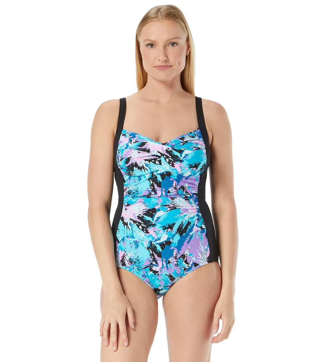 Gabar Women's Chlorine Resistant Sea Urchin Twist One Piece Swimsuit