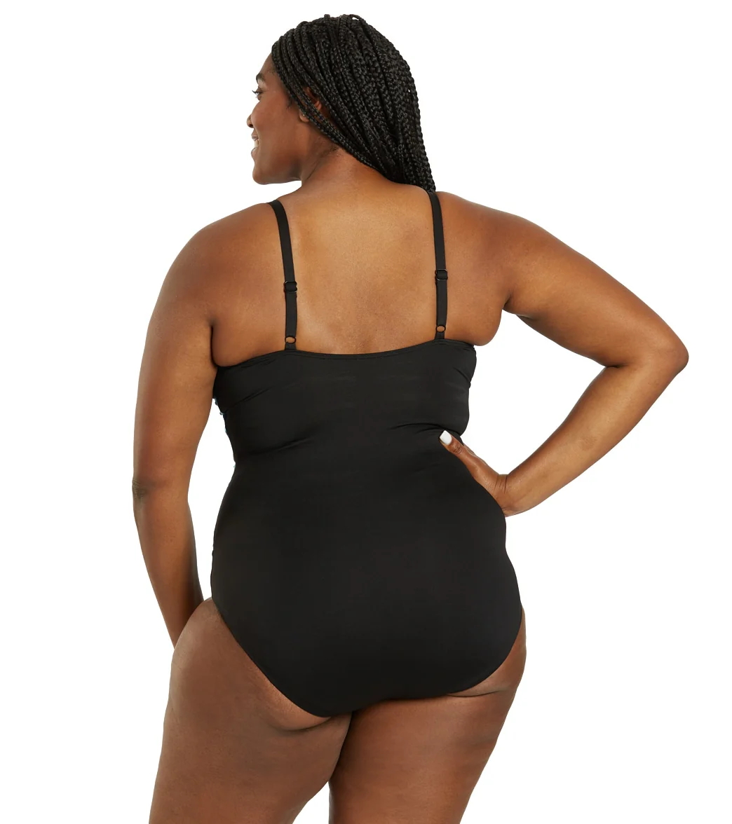 Gabar Women's Mastectomy Chlorine Resistant Deep Sea High Neck One Piece Swimsuit (C-Cup) - Image 3
