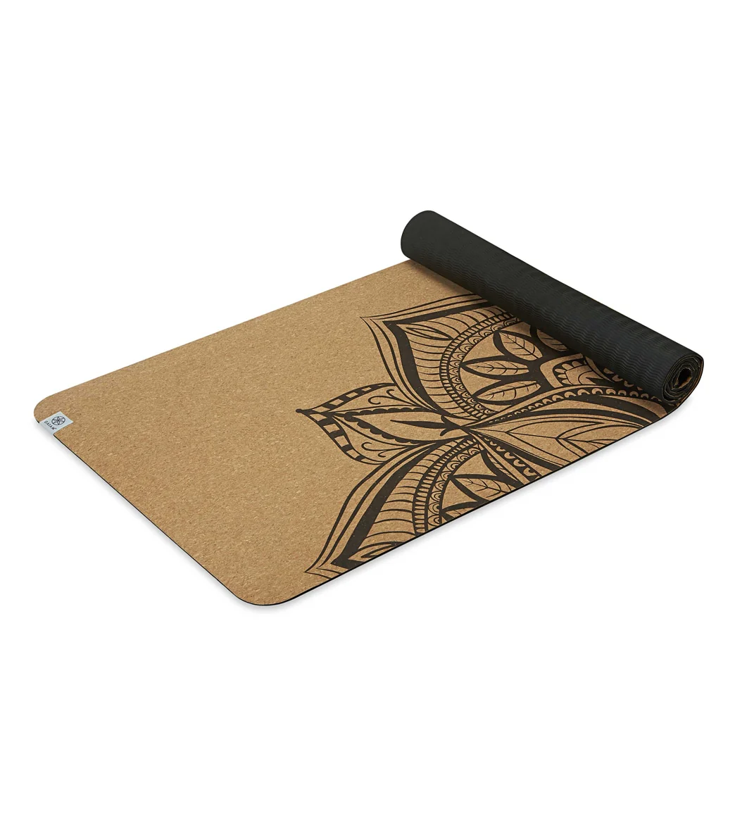 Gaiam Printed Cork Yoga Mat 68" 6mm - Image 2