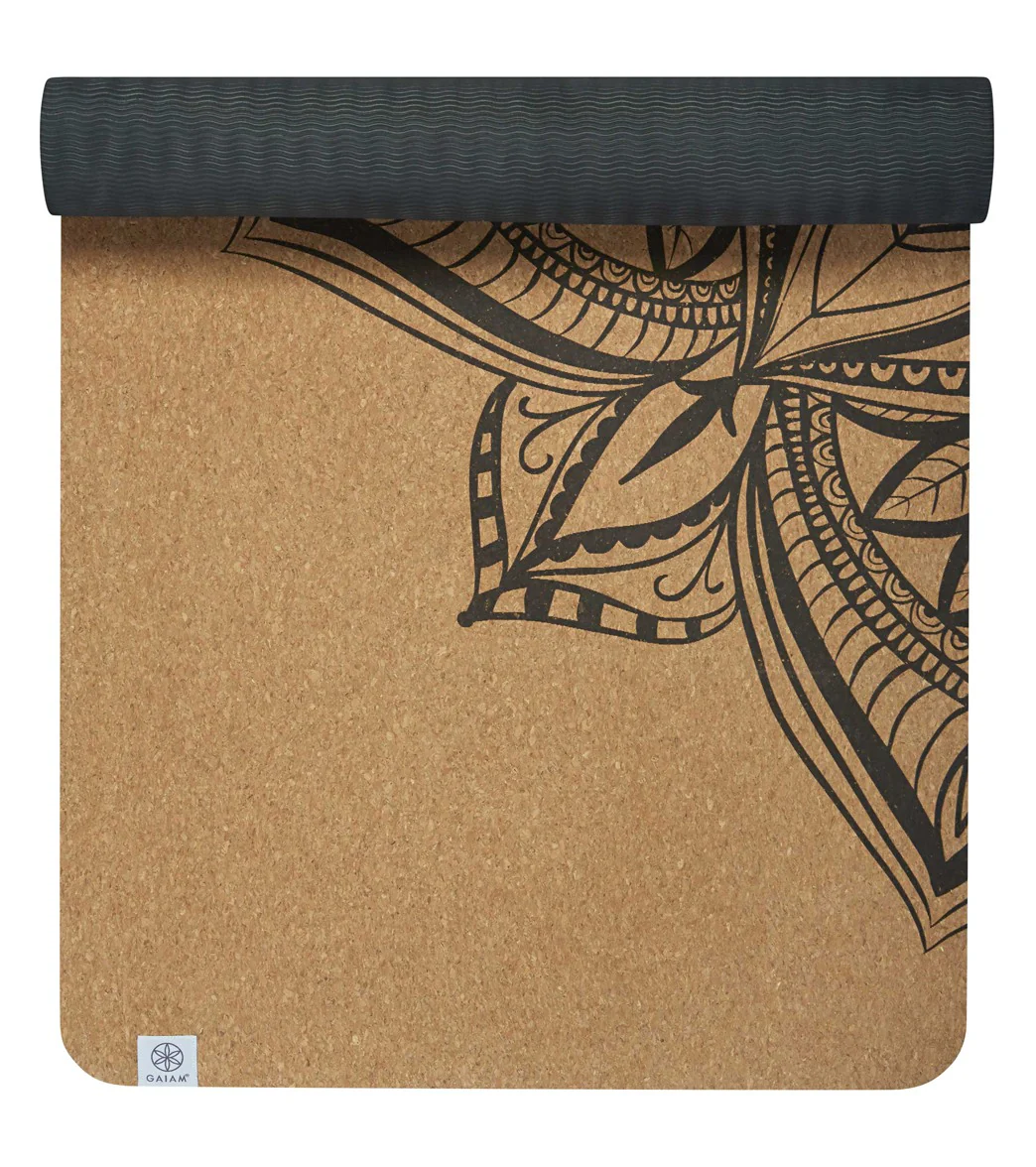 Gaiam Printed Cork Yoga Mat 68" 6mm - Image 3