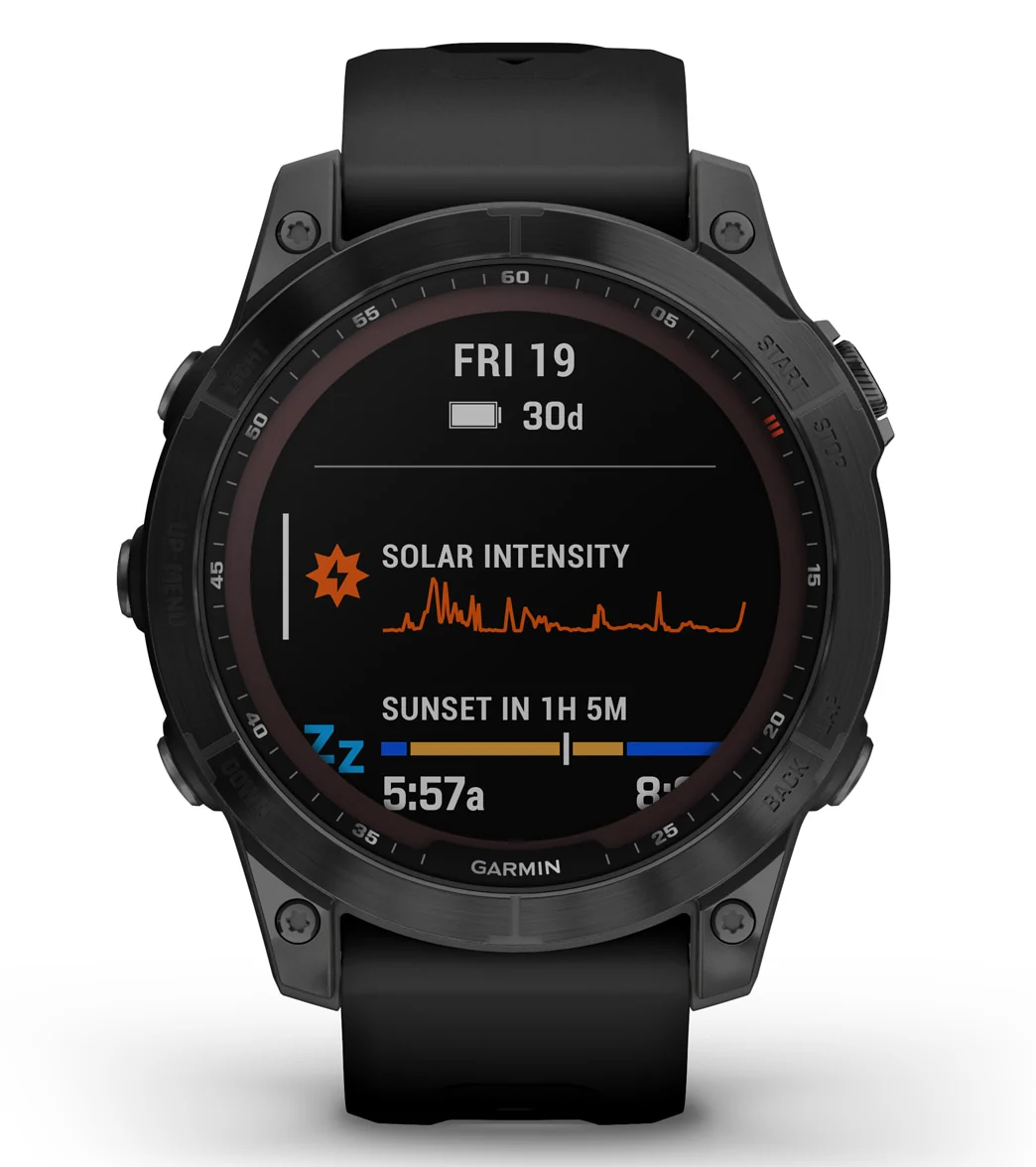 Garmin Fenix 7 Sapphire Solar Black DLC Titanium/Black Band - Image 2