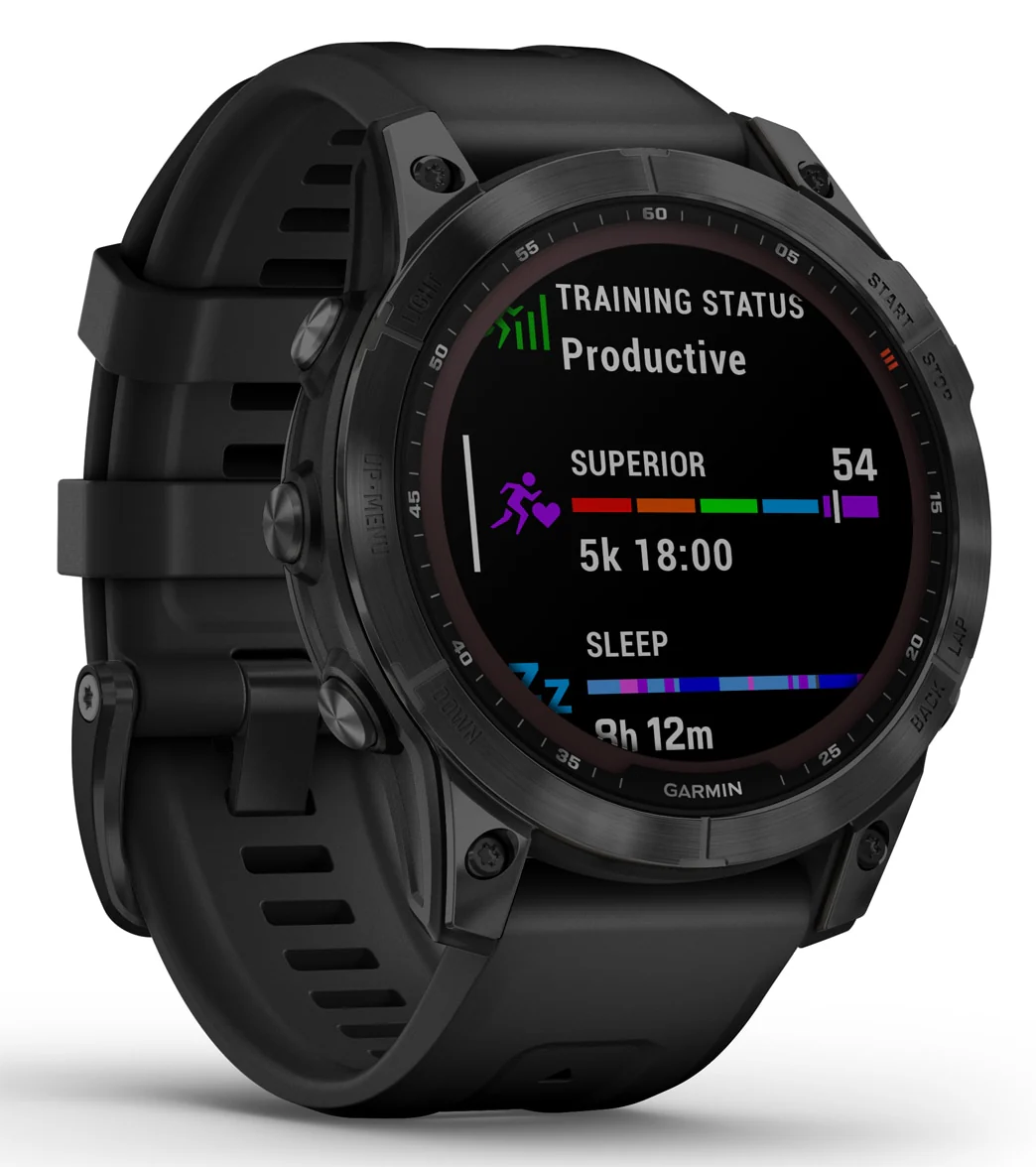 Garmin Fenix 7 Sapphire Solar Black DLC Titanium/Black Band - Image 3