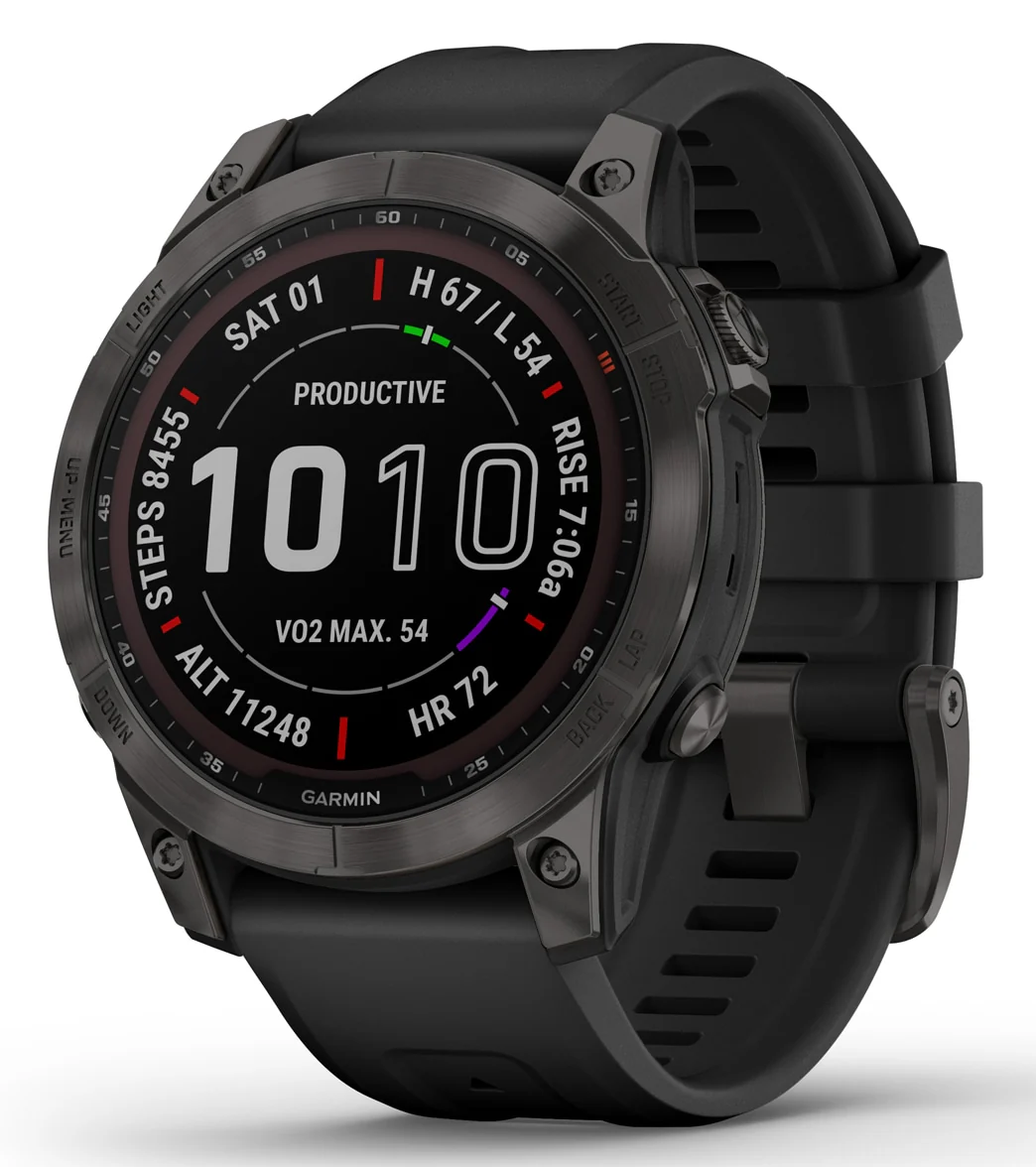 Garmin Fenix 7 Sapphire Solar Carbon Gray DLC Titanium/Black Band - Image 12