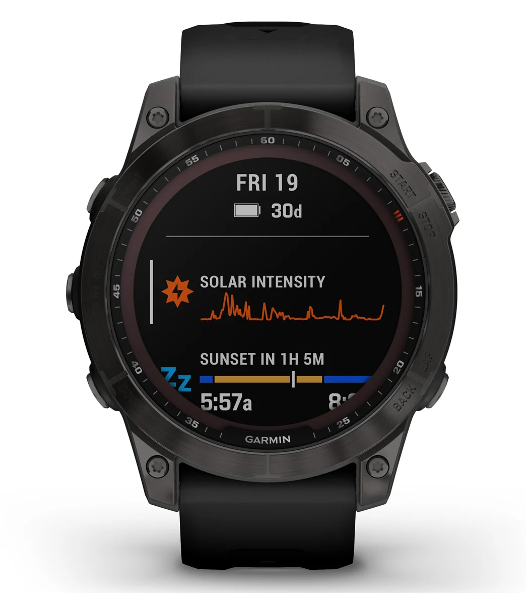 Garmin Fenix 7 Sapphire Solar Carbon Gray DLC Titanium/Black Band - Image 2