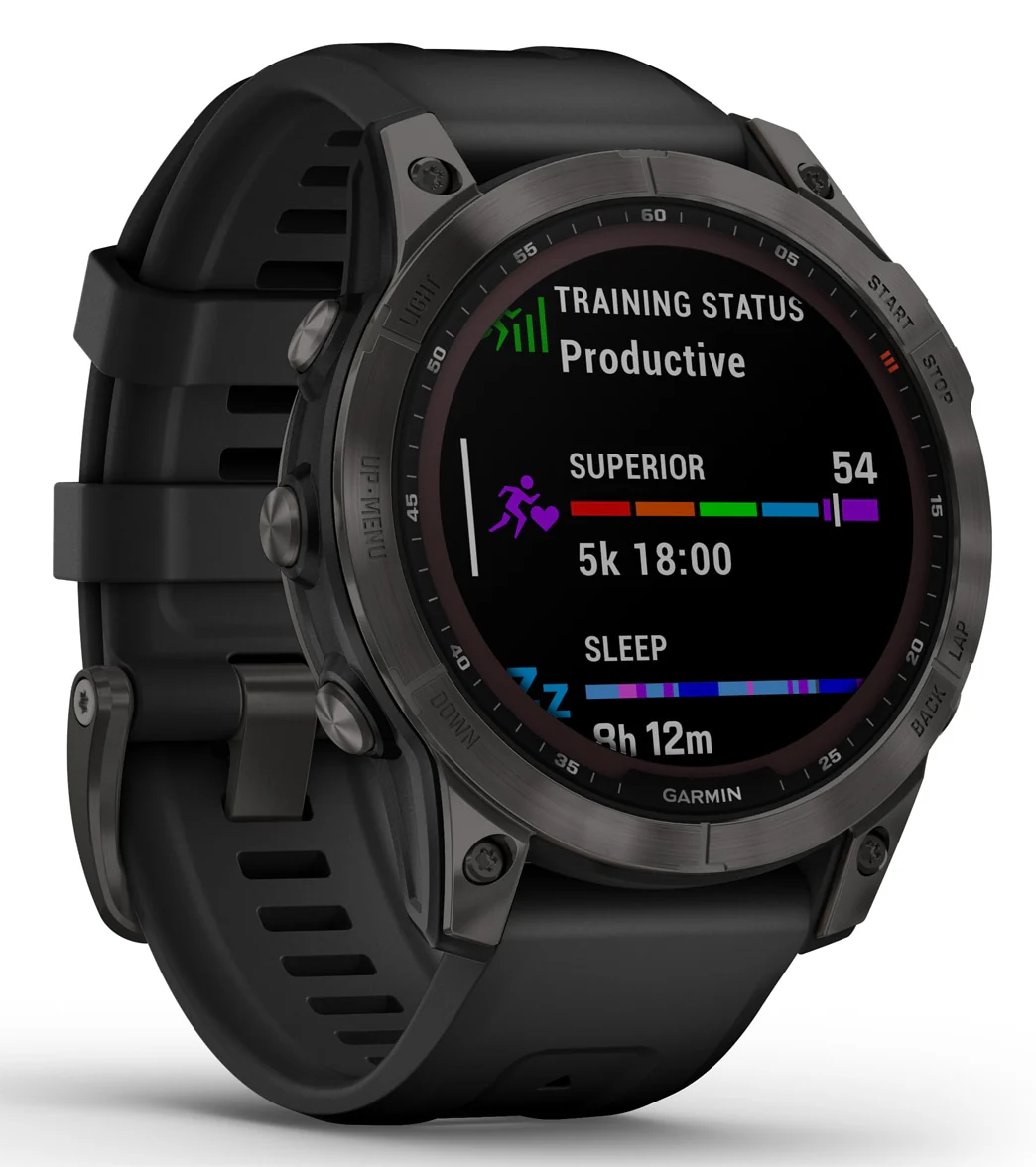 Garmin Fenix 7 Sapphire Solar Carbon Gray DLC Titanium/Black Band - Image 3
