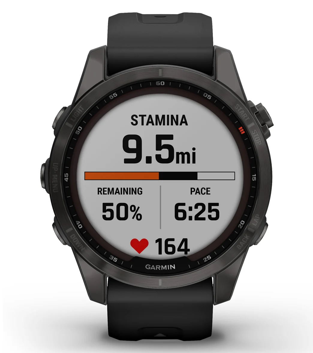 Garmin Fenix 7S Sapphire Solar Carbon Gray DLC Titanium/Black Band - Image 6