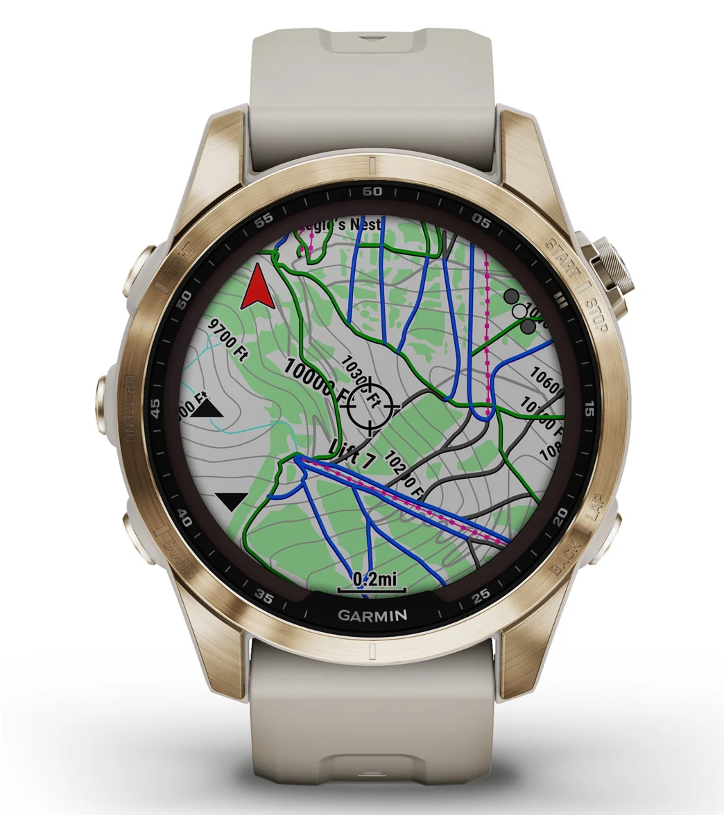 Garmin Fenix 7S Sapphire Solar Cream Gold Titanium/Light Sand Band - Image 4