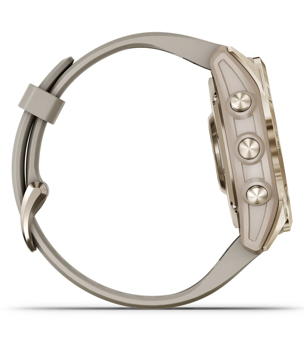 Garmin Fenix 7S Sapphire Solar Cream Gold Titanium/Light Sand Band - Image 5