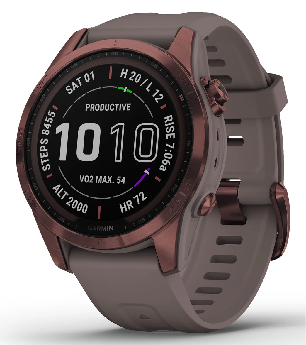 Garmin Fenix 7S Sapphire Solar Dark Bronze Titanium/Shale Gray Band - Image 13