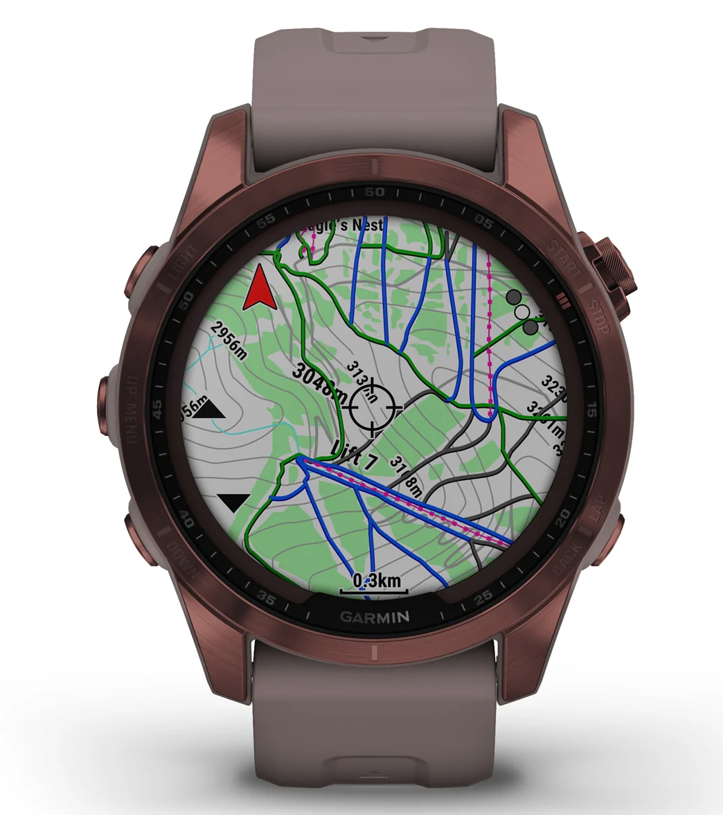 Garmin Fenix 7S Sapphire Solar Dark Bronze Titanium/Shale Gray Band - Image 4