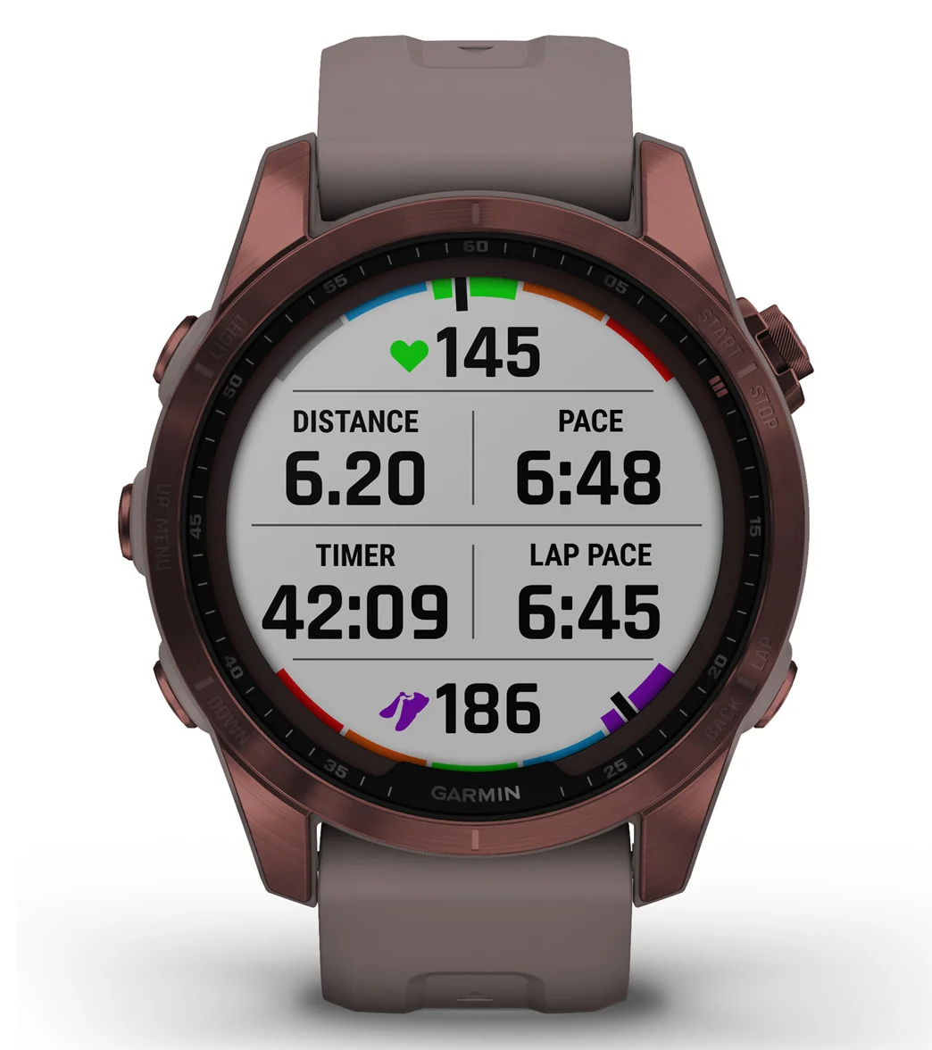 Garmin Fenix 7S Sapphire Solar Dark Bronze Titanium/Shale Gray Band - Image 9