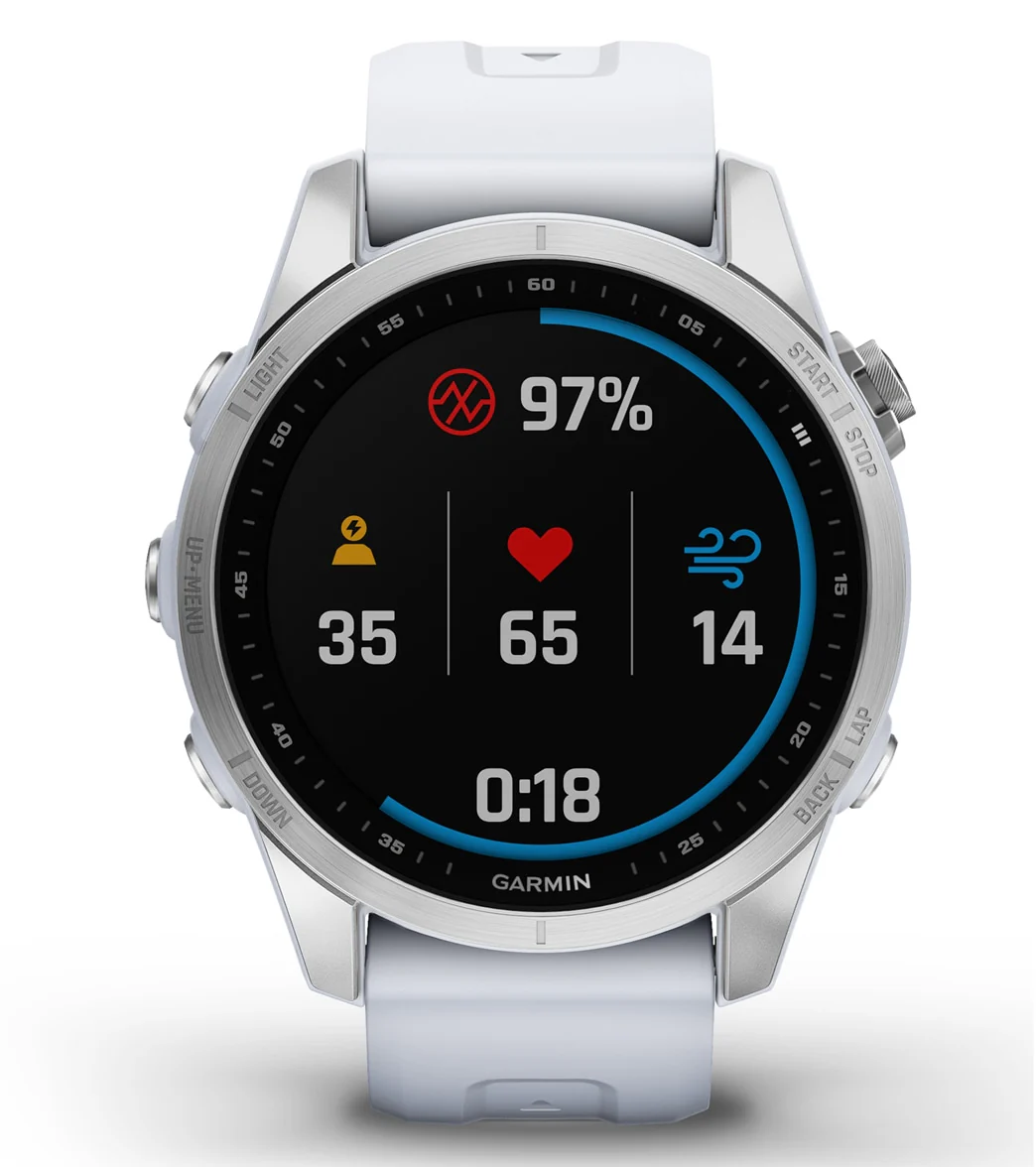 Garmin Fenix 7S Silver/Whitestone Band - Image 4