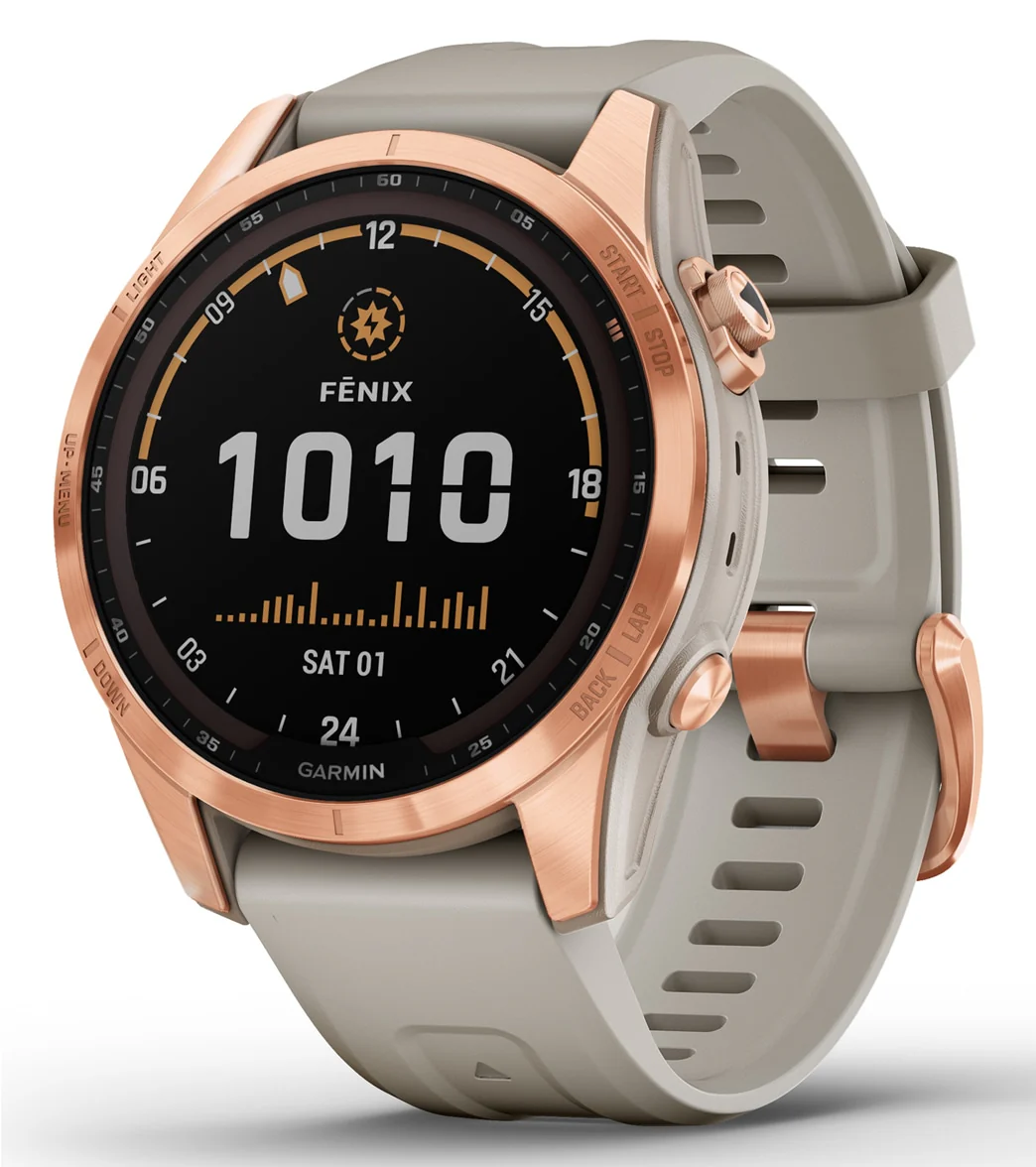 Garmin Fenix 7S Solar Rose Gold/Light Sand Band - Image 14