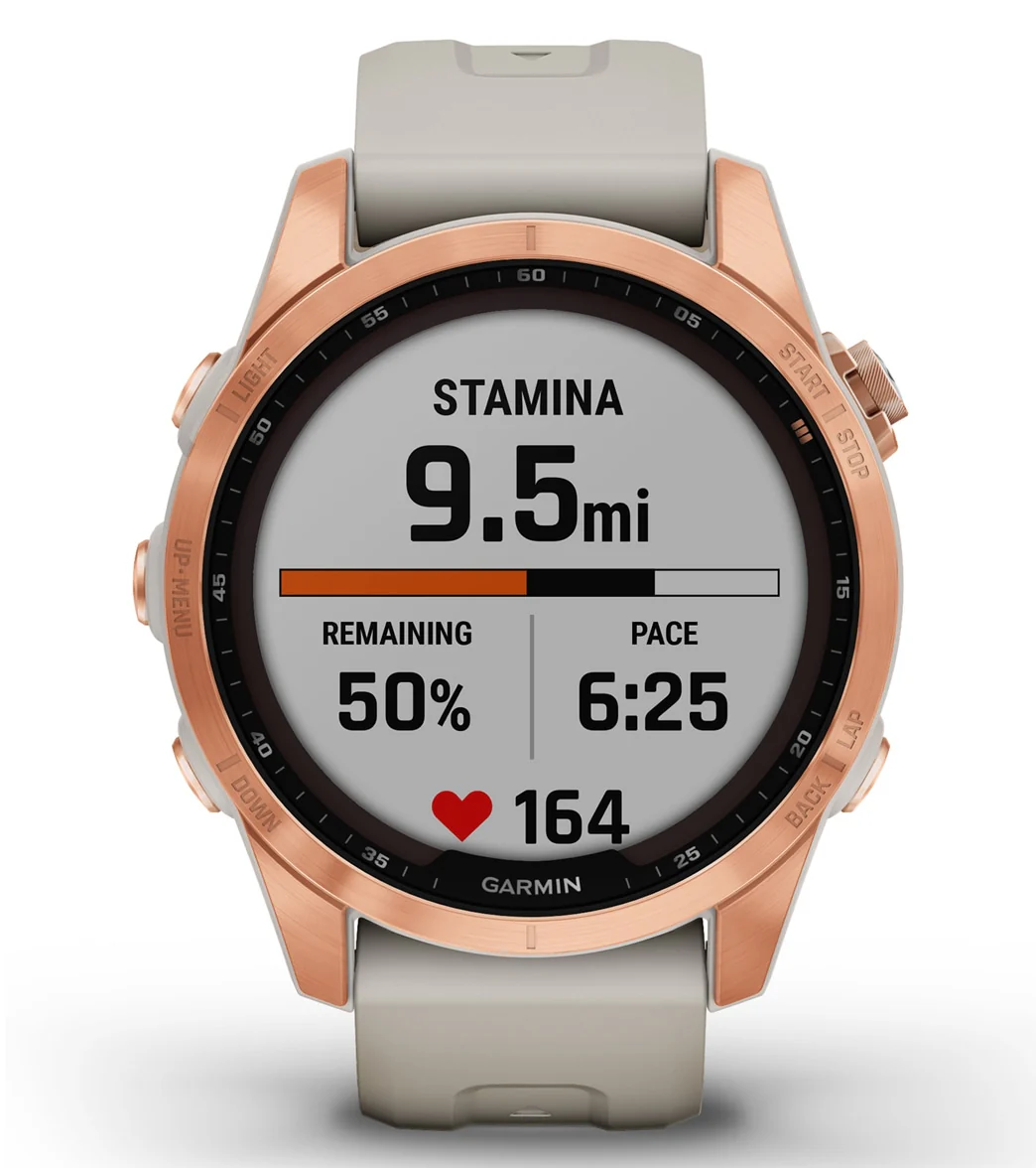 Garmin Fenix 7S Solar Rose Gold/Light Sand Band - Image 4