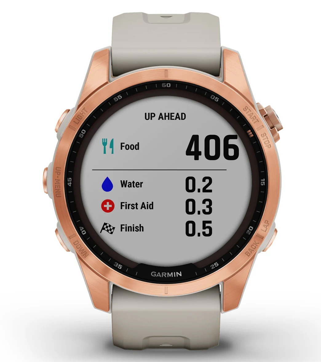 Garmin Fenix 7S Solar Rose Gold/Light Sand Band - Image 8