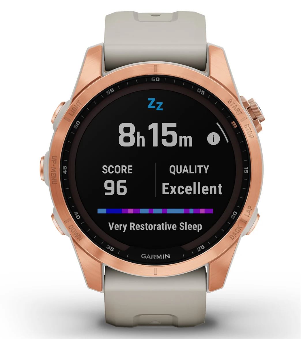 Garmin Fenix 7S Solar Rose Gold/Light Sand Band - Image 9