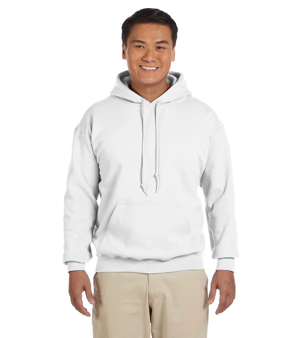 Gildan Unisex Heavy Blend Hoodie White - Image 5