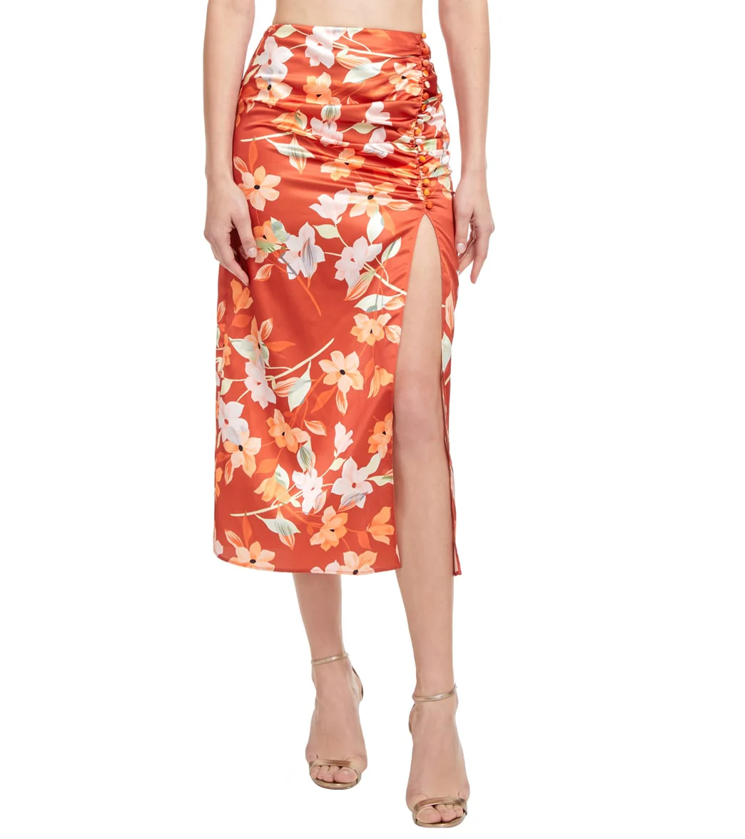 Gottex Women's Amore Am A Feminine Floral Side Slit Long Cover Up Skirt - Image 9
