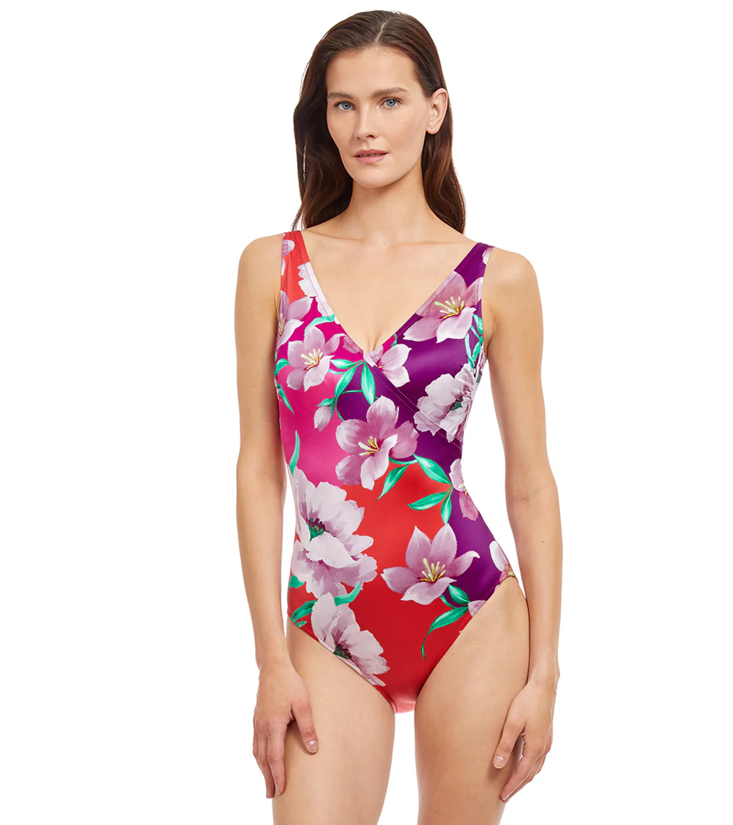 Gottex Womens Bella Rosa Surplice One Piece Swimsuit - Image 6