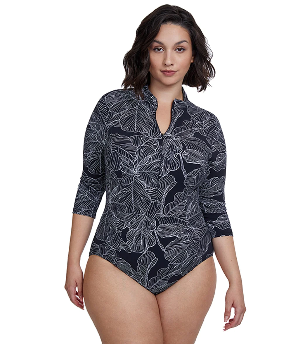 Gottex Women's Modest Mock Turtleneck One Piece Swimsuit